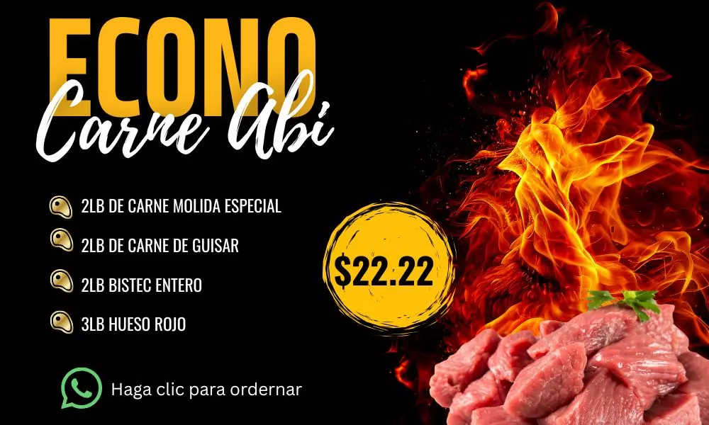 Combo Econo Carne Abi – Paquete mixto de carnes frescas en Panamá | Grupo Celineth Combo Econo Carne Abi con carne molida especial, carne de guisar, bistec entero y hueso rojo – Oferta Grupo Celineth Panamá